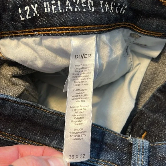 Du/Er Fleece Lined Relaxed Jeans Size 36 - Picture 12 of 14